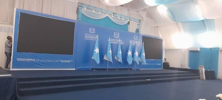 جانب من الاستعداد لحفل تنصيب الرئيس الجديد