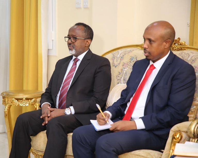 الرئاسة الصومالية الجديدة تباشر نشاطها باستقبال سفير السعودية الرئيس الصومالي والسفير السعودي