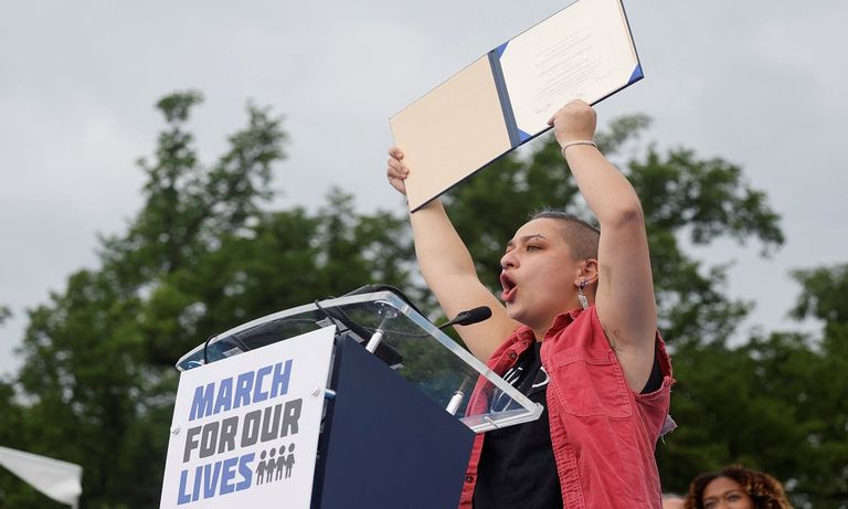 جانب من الاحتجاجات التي اندلعت في عدد من مناطق العاصمة واشنطن - رويترز