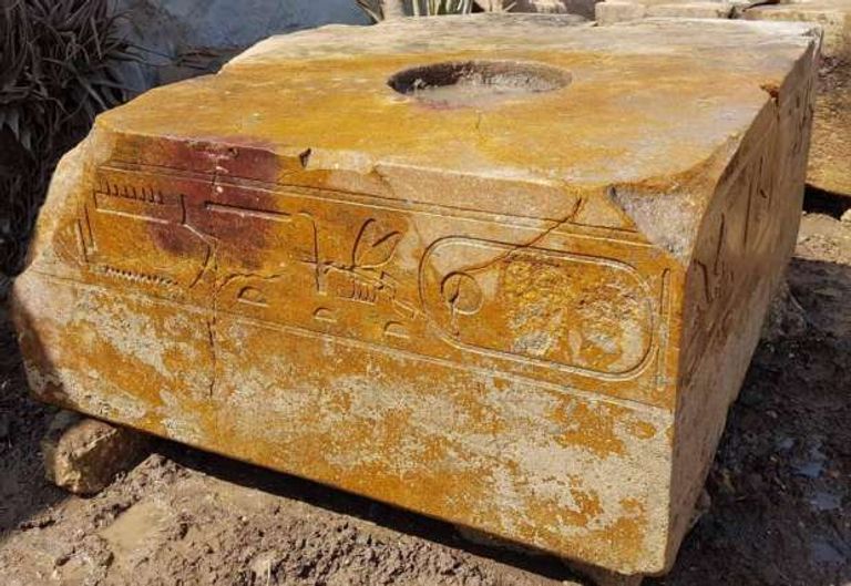 جزء من الكشف الأثري بالمطرية شرق العاصمة المصرية القاهرة