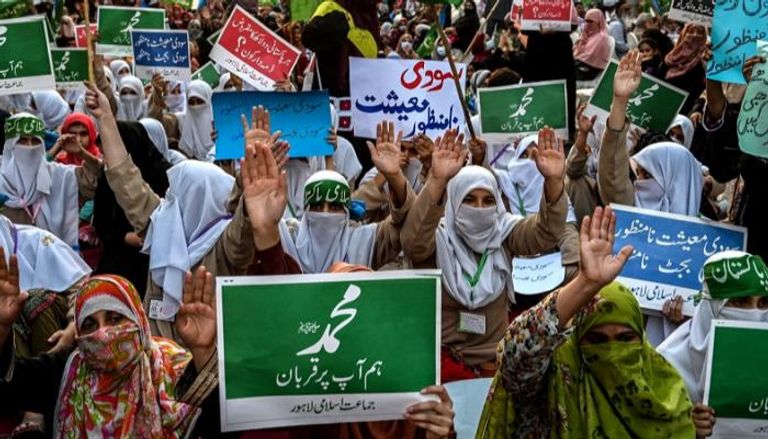 احتجاجات على الإساءة للنبي محمد في باكستان- ا ف ب