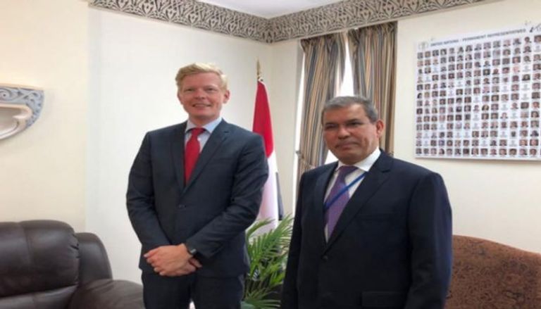 السفير السعدي مع المبعوث الأممي إلى اليمن هانس غروندبرغ