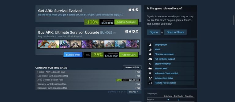 حمل لعبة ARK: survival Evolved من منصة Steam منصة Steam تطرح لعبة ARK مجانا.. التفاصيل كاملة