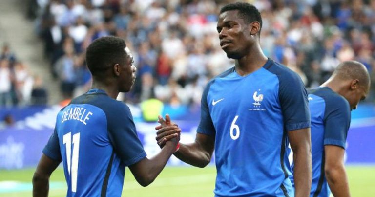 عثمان ديمبلي وبول بوجبا زين الدين زيدان مدرب ريال مدريد السابق