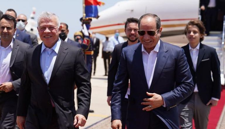 الرئيس المصري عبدالفتاح السيسي خلال استقباله العاهل الأردني الملك عبدالله الثاني