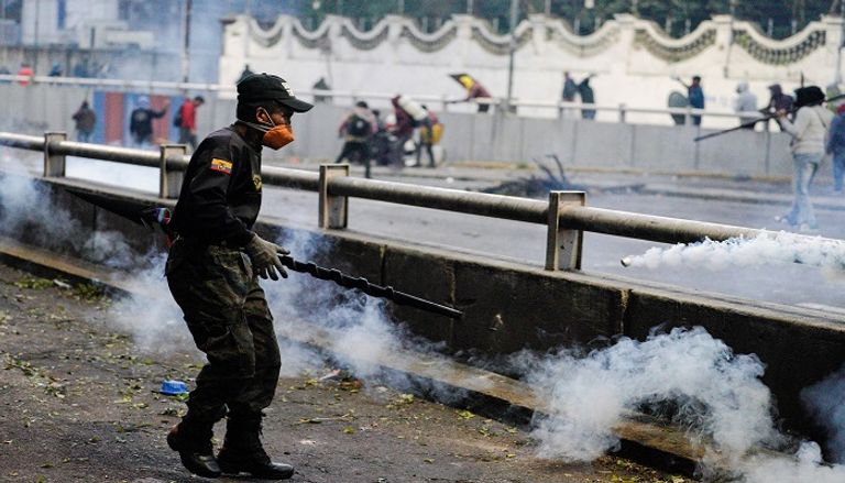 جانب من المظاهرات التي تشهدها الإكوادور- رويترز