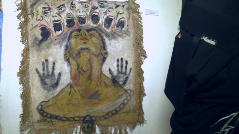 إحدى لوحات المعرض