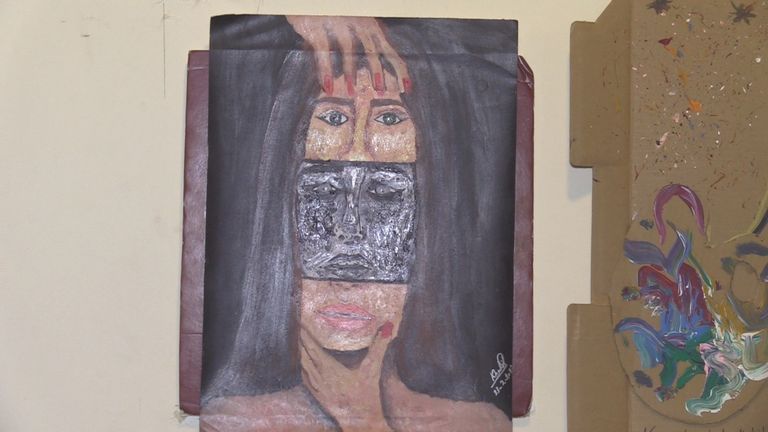 إحدى لوحات المعرض