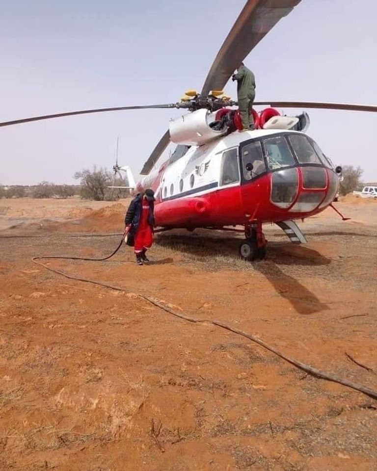 المروحية العسكرية الليبية عقب سقوطها المروحية العسكرية الليبية عقب سقوطها