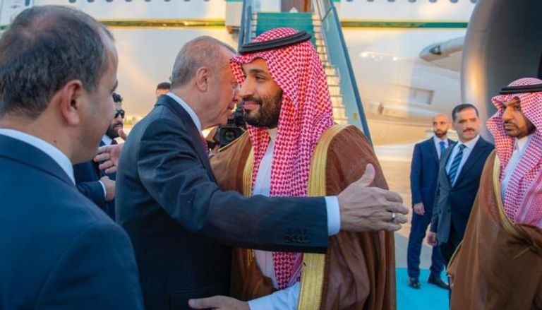 الرئيس التركي رجب طيب أردوغان في وداع الأمير محمد بن سلمان