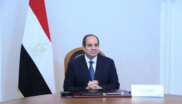 الرئيس المصري خلال مشاركته بقمة البريكس عبر الفيديو كونفرانس