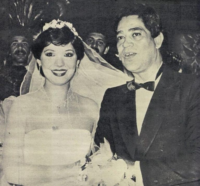 محرم فؤاد في حفل زواجه بعايدة رياض