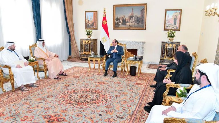 عبدالفتاح السيسي يلتقي الشيخ عبدالله بن زايد آل نهيان