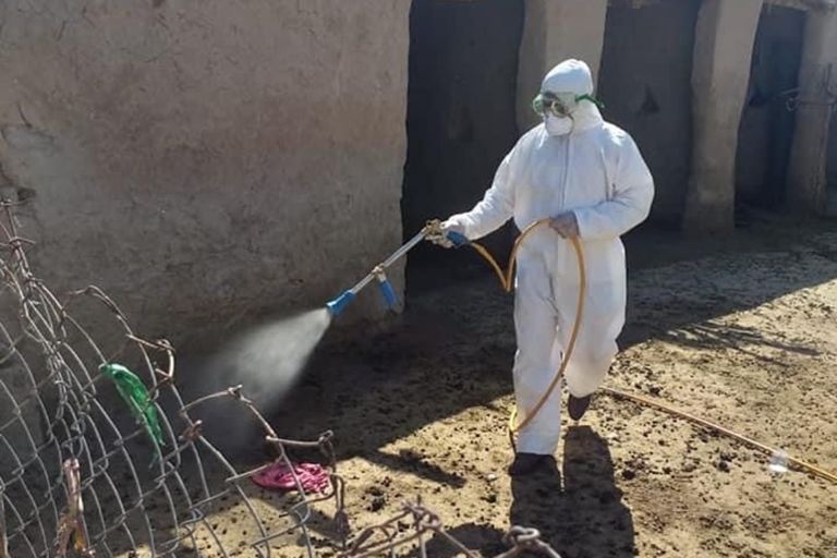 مرضى كورونا عند صالة طوارئ في أحد المستشفيات العراقية