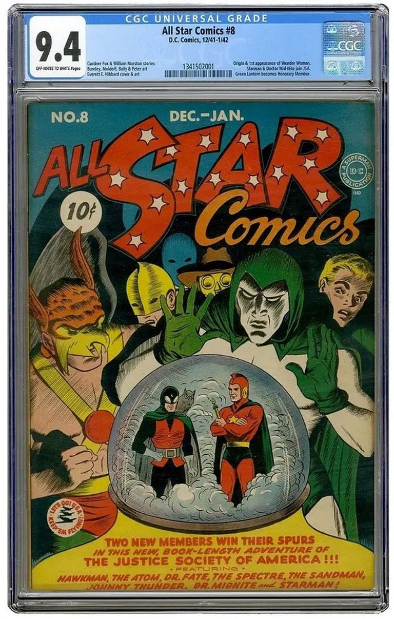 عدد All-Star Comics #8 Action Comics #1 إصدار 8.5