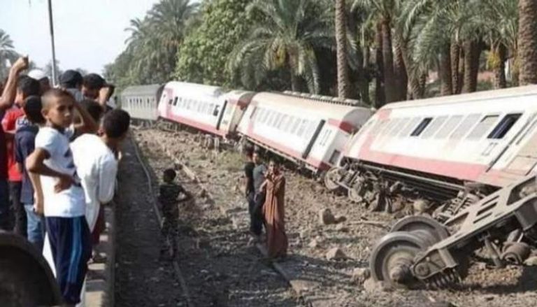 تصادم قطارين في سوهاج جنوب مصر