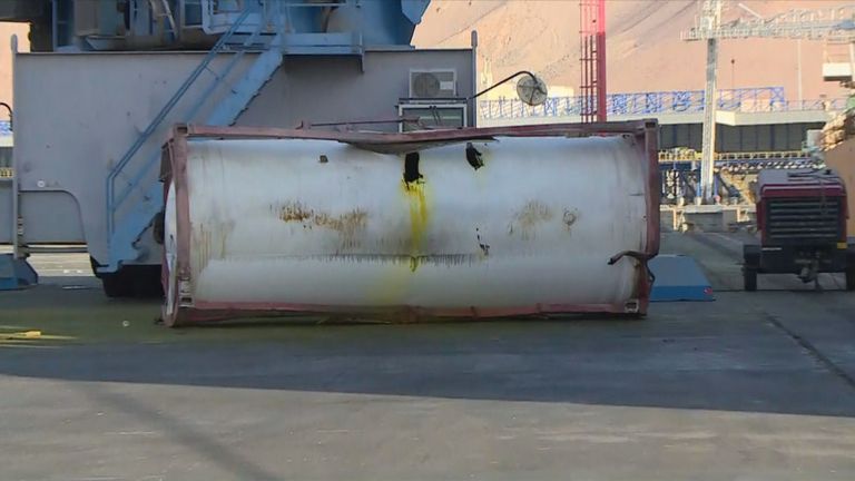 لحظة تسرب الغاز السام من الصهريج