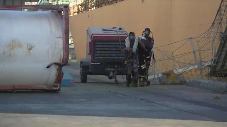 لحظة تسرب الغاز السام من الصهريج