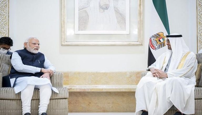 الشيخ محمد بن زايد آل نهيان يستقبل رئيس وزراء الهند