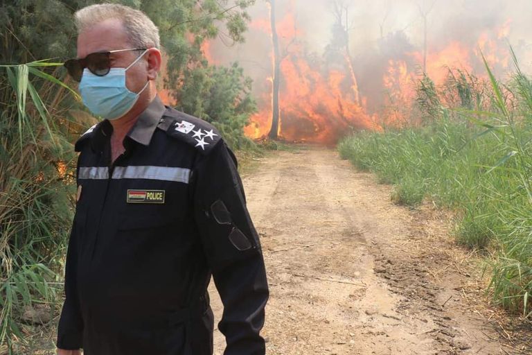 نيران متصاعدة في غابات الموصل