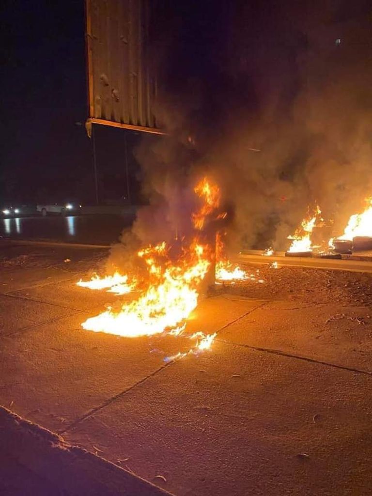 جانب من الاحتجاجات في طرابلس