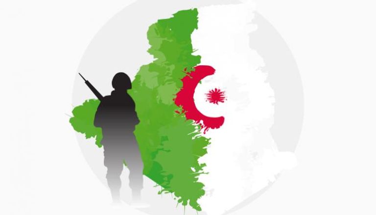علم وخريطة الجزائر