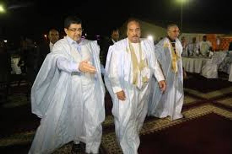 صورة تجمع الرئيس الموريتاني السابق وخلفه أثناء الحملة الرئاسية الأخيرة