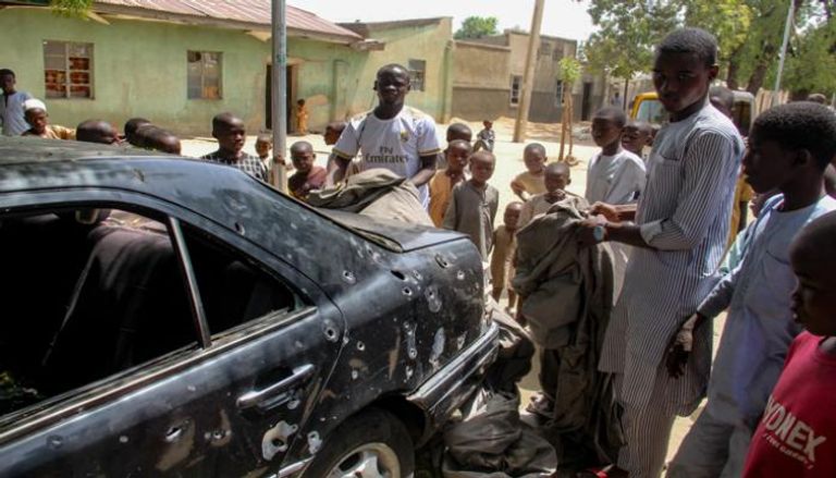 حطام سيارة إثر هجوم لبوكو حرام في مايدوجوري