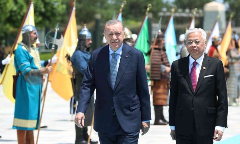 أردوغان خلال استقباله رئيس الوزراء الماليزي