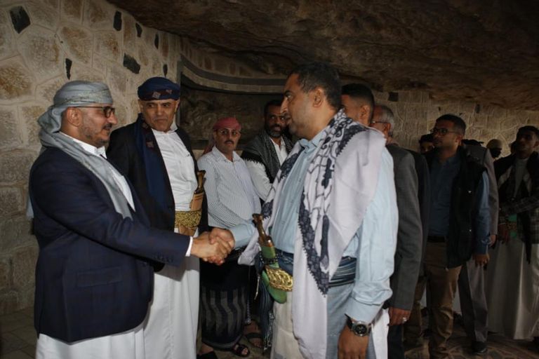 نائب رئيس مجلس القيادة الرئاسي في اليمن طارق صالح خلال زيارته تعز