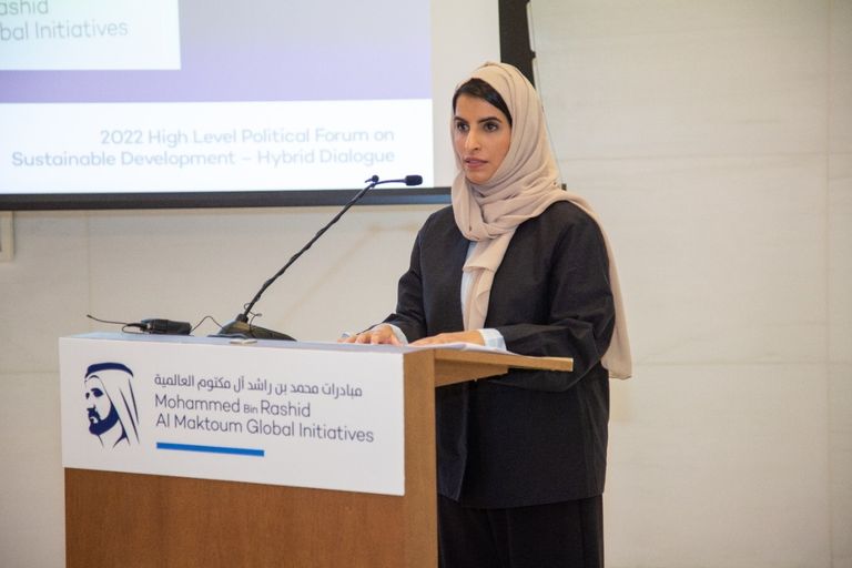كلمة سارة النعيمي خلال استعراض مبادرات محمد بن راشد آل مكتوم العالمية نتائج أعمالها في نيويورك