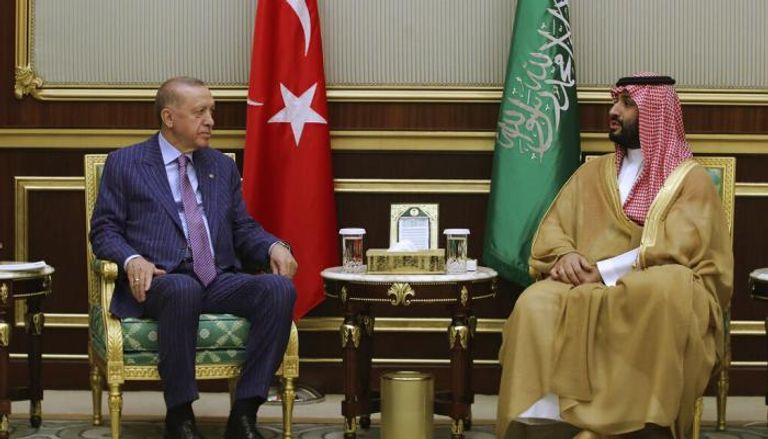 محمد بن سلمان وأردوغان في لقاء سابق