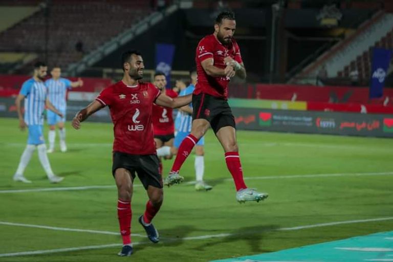 من مباراة الأهلي وفيوتشر في الدوري المصري