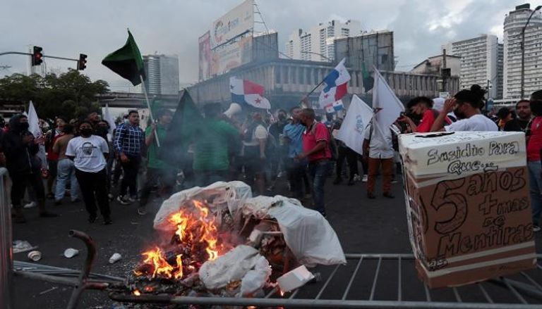 جانب من الاحتجاجات التي تشهدها بنما- رويترز
