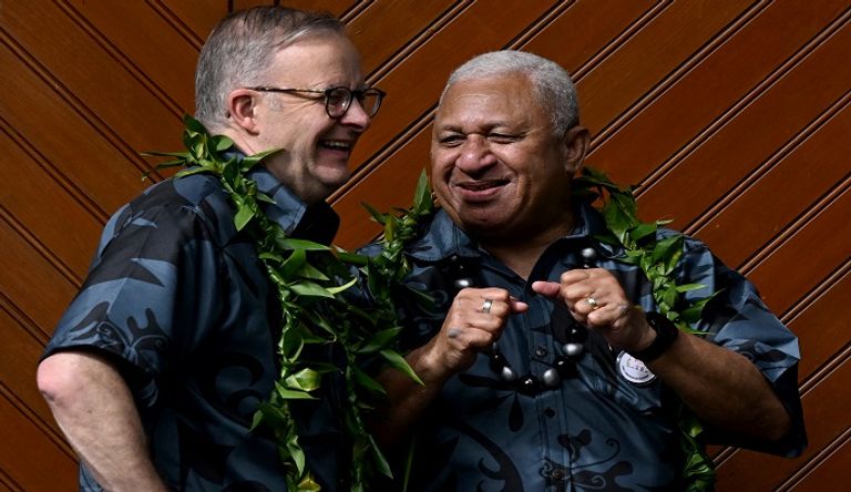 صورة جماعية لزعماء منتدى جزر المحيط الهادئ - الفرنسية