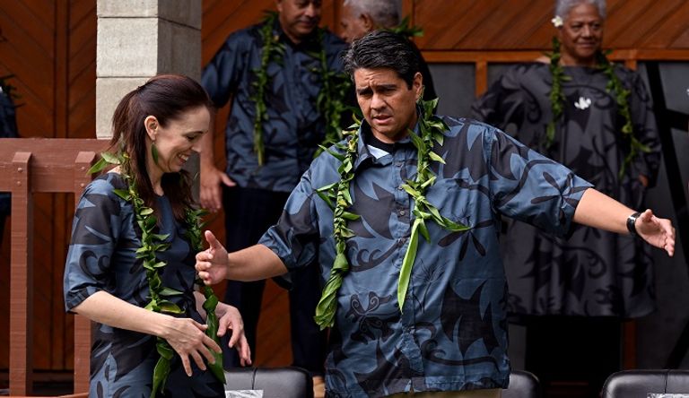 صورة جماعية لزعماء منتدى جزر المحيط الهادئ - الفرنسية