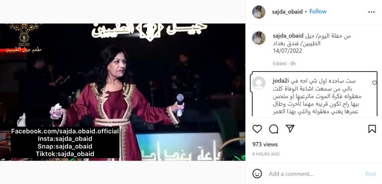 المطربة العراقية ساجدة عبيد - أرشيفية