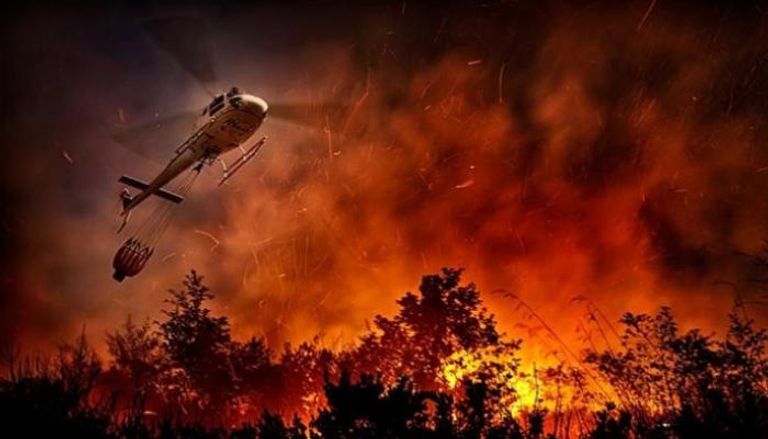 طائرات إطفاء الحرائق تشارك في محاولات السيطرة على النيران