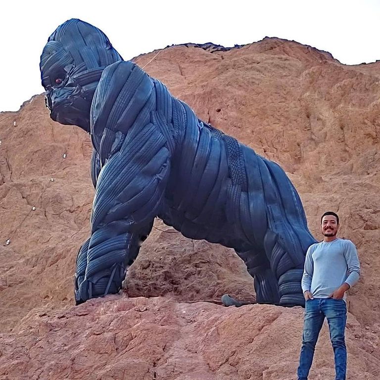 مجسم أسد قصر النيل للفنان إبراهيم صلاح