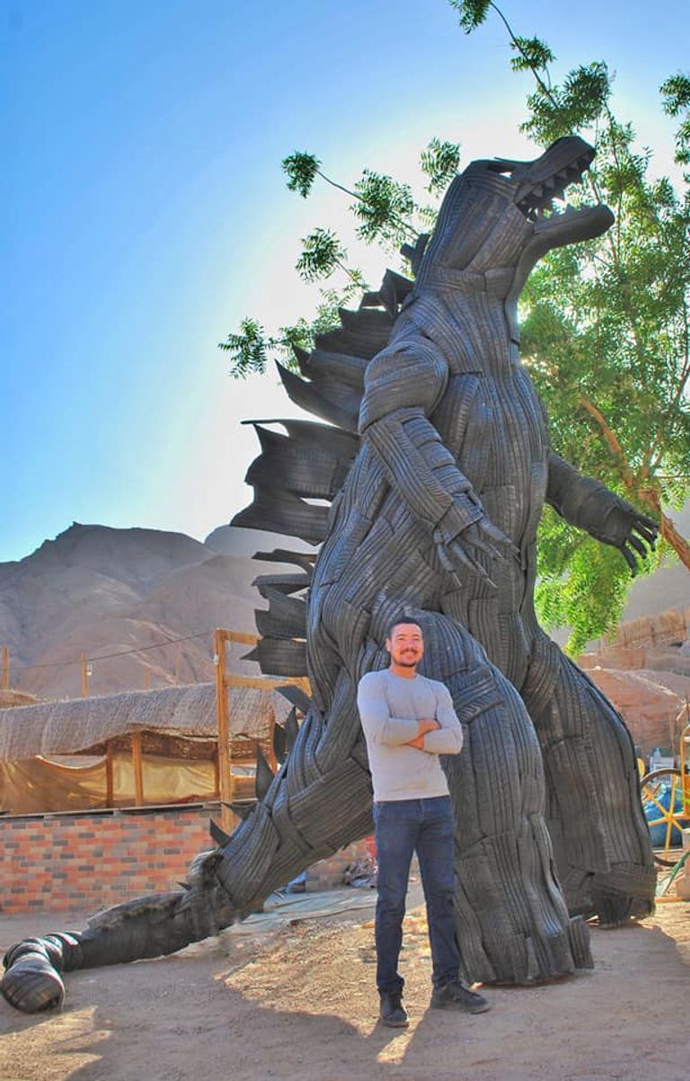 مجسم أسد قصر النيل للفنان إبراهيم صلاح