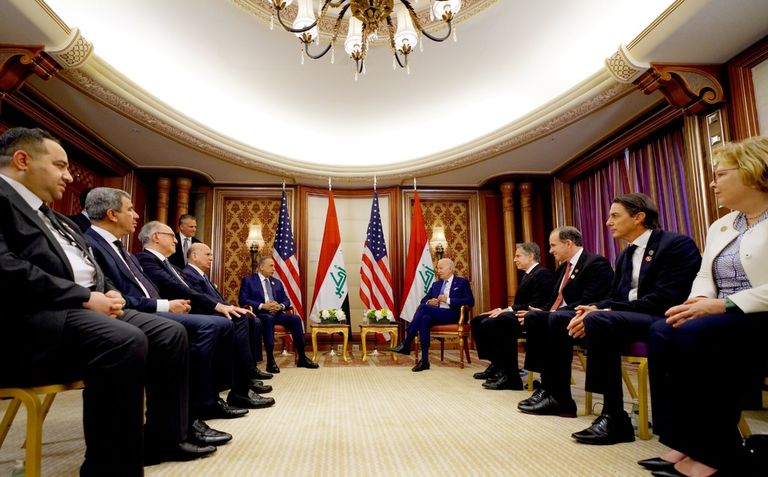 لقاء بايدن والكاظمي في جدة