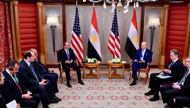 اجتماع الرئيسين المصري والأمريكي على هامش قمة جدة للأمن والتنمية