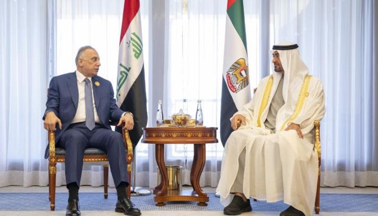 الشيخ محمد بن زايد آل نهيان رئيس دولة الإمارات يلتقي رئيس وزراء العراق