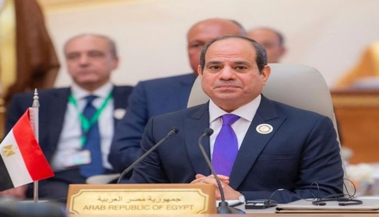 الرئيس المصري عبد الفتاح السيسي خلال قمة جدة 