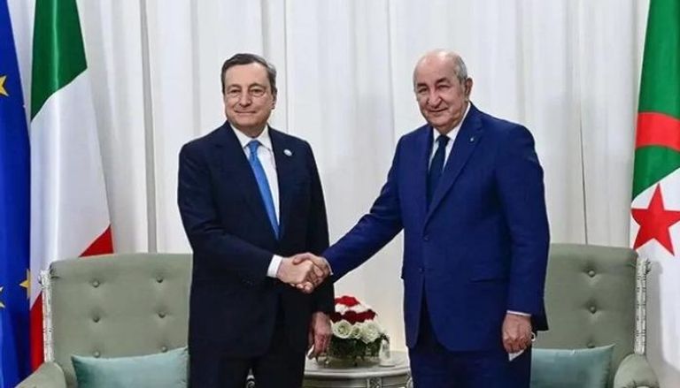 استقبال الرئيس الجزائري رئيس الوزراء الإيطالي