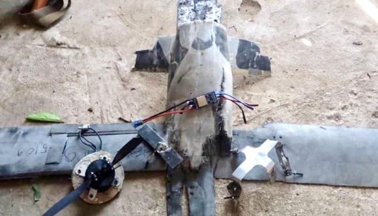 طائرة بدون طيار حوثية تم إسقاطها في وقت سابق غربي اليمن