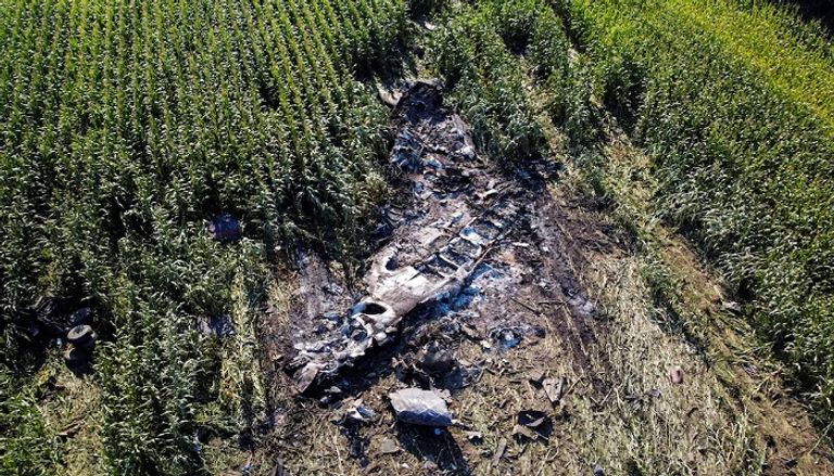صورة لانفجار الطائرة من موقع الحادث