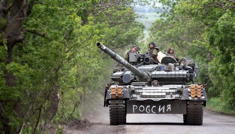 دبابة روسية من طراز تي-80 بي في أوكرانيا