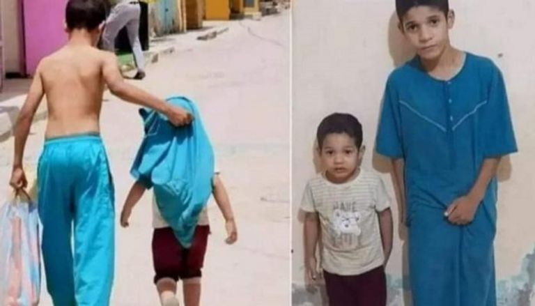 الطفل الجزائري حذيفة وشقيقه الأصغر