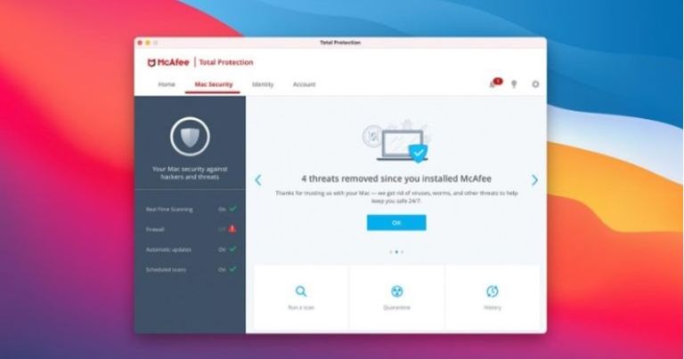 برنامج McAfee Total Protection MacBook Pro